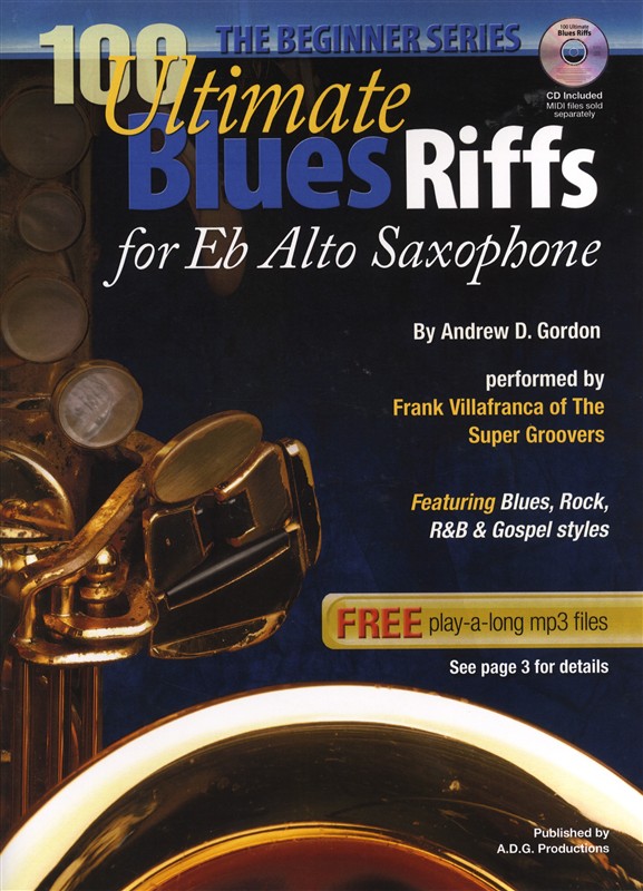 100 Ultimate Blues Riffs  Alto Saxophone  Book with Audio-Online ADG064BKCD 